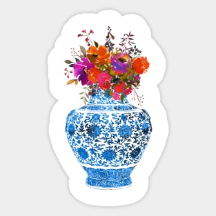 Chinese Ming Vase with Flowers Sticker